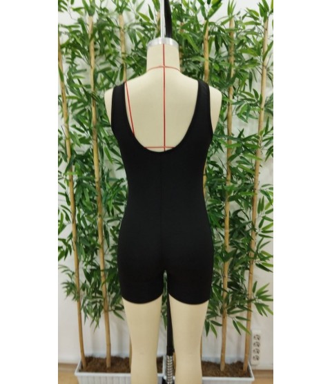 Kadın Kare Yaka Sırt Dekolte Detay Dalgıç Bodycon Mini Tulum