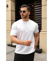 Erkek Kolları Dar Kesim Rahat Kalıp Basic Tişört