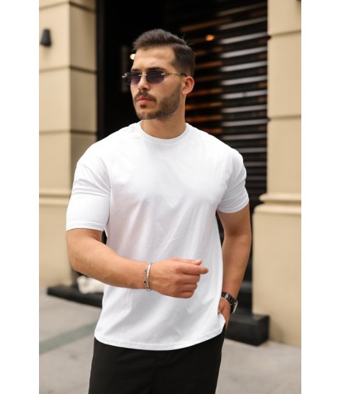Erkek Kolları Dar Kesim Rahat Kalıp Basic Tişört