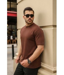 Erkek Kolları Dar Kesim Rahat Kalıp Basic Tişört