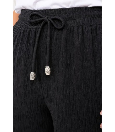 Battal Beden Bürümcük Kumaş Beli Lastikli Bağcıklı Bol Paça Palazzo Pantolon - Siyah Battal Beden Bürümcük Kumaş Beli Lastikli Bağcıklı Bol Paça Palazzo Pantolon - Siyah