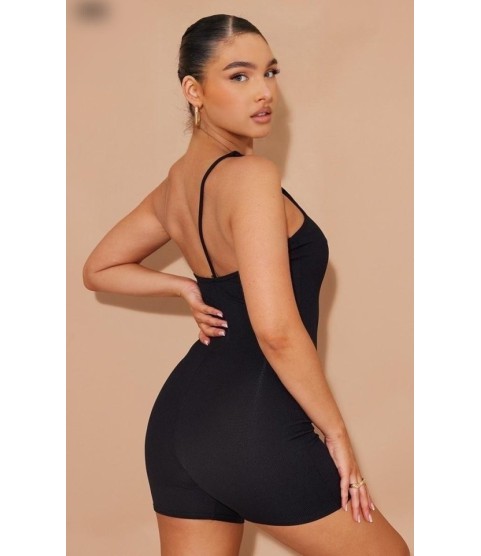 Kadın Asimetrik Askılı Mini Kaşkorse Bodycon Tulum Kadın Asimetrik Askılı Mini Kaşkorse Bodycon Tulum