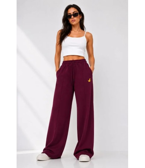 Osy Modal Yumuşak Dokulu Cima Dikişli Nakışlı Cepli Oversize Bol Paça Eşofman Altı - Bordo Osy Modal Yumuşak Dokulu Cima Dikişli Nakışlı Cepli Oversize Bol Paça Eşofman Altı - Bordo