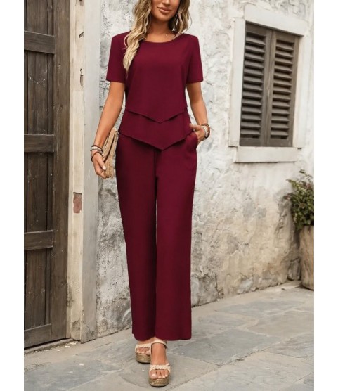 Kadın Kısa Kollu Kayık Yaka önü Asimetrik Detaylı Kısa Sandy Bluz Ve Pantolon Ikili Takım Kadın Kısa Kollu Kayık Yaka önü Asimetrik Detaylı Kısa Sandy Bluz Ve Pantolon Ikili Takım