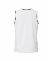 Ön Unisex Pamuklu Bisiklet Yaka Kolsuz Atlet Kontrast Biyeli Regular Fit - Beyaz