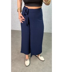 Kadın Beli Lastikli Bağcık Detay Aerobin Kumaş Etek Pantolon