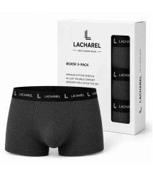 Erkek Likralı Pamuklu Nefes Alan Penye Boxer 3lü Paket - Füme
