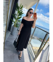 Kadın Madonna Yaka Midi Boy Modal Elbise