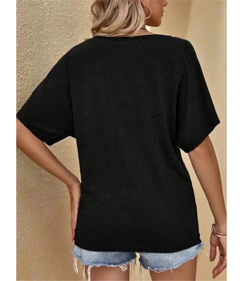 Kadın Tek Omuzu Açık Kısa Kollu Salaş Viskon Bluz Kadın Tek Omuzu Açık Kısa Kollu Salaş Viskon Bluz