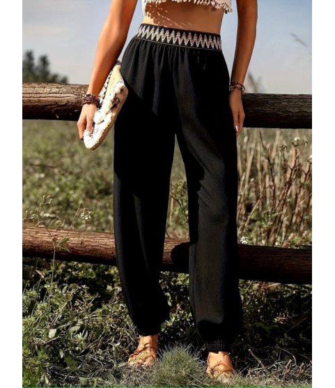 Kadın Yüksek Bel Beli Lastikli Dökümlü Ve Beli şeritli Pera Pantolon