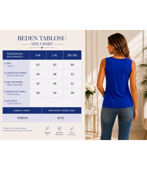 Kadın Askılı V Yaka Kuş Gözü Detaylı Viskon Bluz