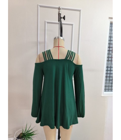 Kadın Omuzlardan Açık şerit Detaylı Uzun Kollu Viskon Bluz Kadın Omuzlardan Açık şerit Detaylı Uzun Kollu Viskon Bluz