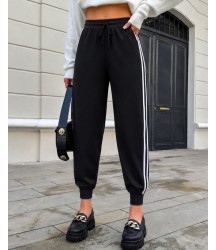 Kadın Yüksek Bel Yanı şerit Detaylı Viskon Iki Iplik Eşofman Altı