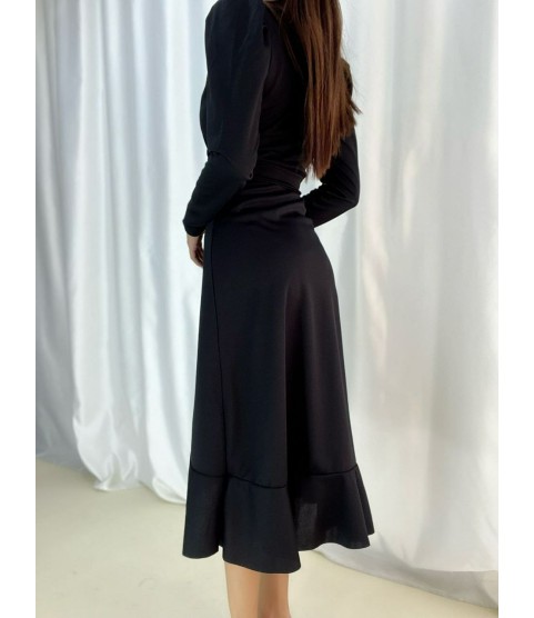 Krep Kumaş Midi Boy Kuşaklı Uzunkol Elbise 113 Cm Krep Kumaş Midi Boy Kuşaklı Uzunkol Elbise 113 Cm