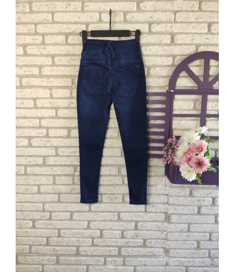 Yüksek Bel Likralı Jean Pantolon 90 Cm