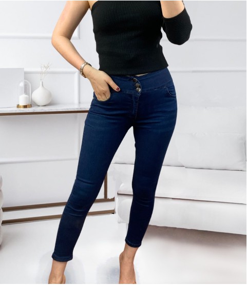 Yüksek Bel Likralı Jean Pantolon 90 Cm