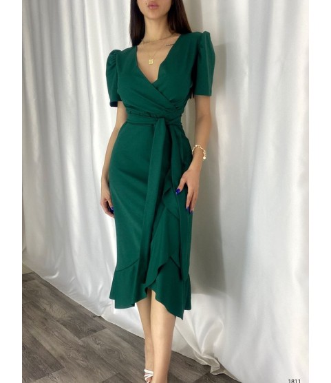 Kadın Kruvaze Yaka Midi Boy Kuşaklı Krep Elbise 120 Cm Kadın Kruvaze Yaka Midi Boy Kuşaklı Krep Elbise 120 Cm
