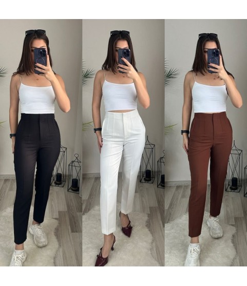 Kadın üste Oturan Paçası Bilek üzerinde Biten Krep Kumaş Kumaş Pantolon 36 (S) - 50 (5XL) Kadın üste Oturan Paçası Bilek üzerinde Biten Krep Kumaş Kumaş Pantolon 36 (S) - 50 (5XL)