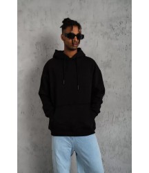 Erkek Düz Kapüşonlu Sweat - Siyah
