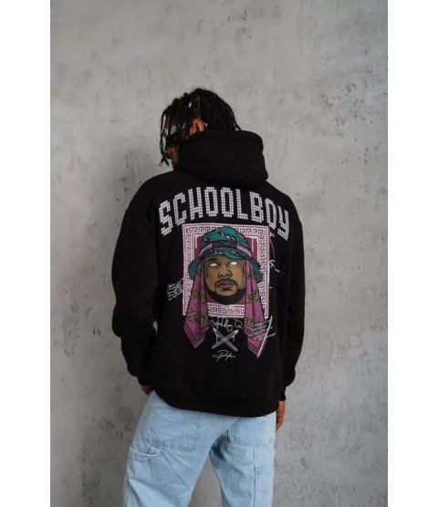 Erkek SCHOOL BOY Baskılı Kapüşonlu Sweat - Siyah