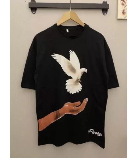 Dijital Baskılı T-Shirt - Siyah