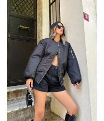 Düz Bomber Ceket - Siyah
