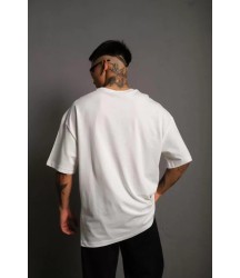 Erkek 24/1 Düz A Kalite Oversize T-shirt - Beyaz
