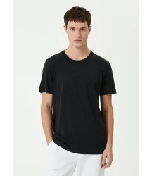 Unisex Basic Bisiklet Yaka Regular T-Shirt - Siyah