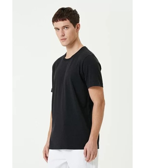 Unisex Basic Bisiklet Yaka Regular T-Shirt - Siyah