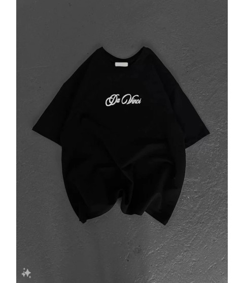 Unisex Baskılı Oversize T-Shirt - Siyah