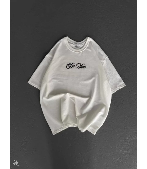 Unisex Baskılı Oversize T-Shirt - Beyaz