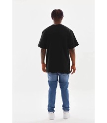 Unisex Baskılı Oversize T-Shirt - Siyah