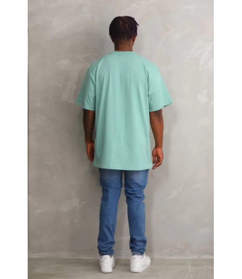 Unisex Baskılı Oversize T-Shirt - Mint Yeşili
