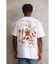 Unisex Baskılı Oversize T-Shirt - Beyaz