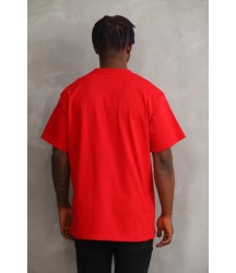 Unisex Baskılı Oversize T-Shirt - Kırmızı