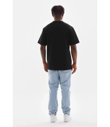 Unisex Baskılı Oversize T-Shirt - Siyah