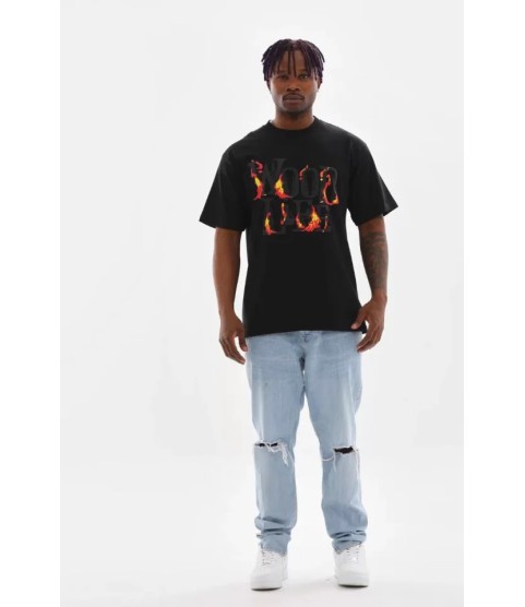 Unisex Baskılı Oversize T-Shirt - Siyah