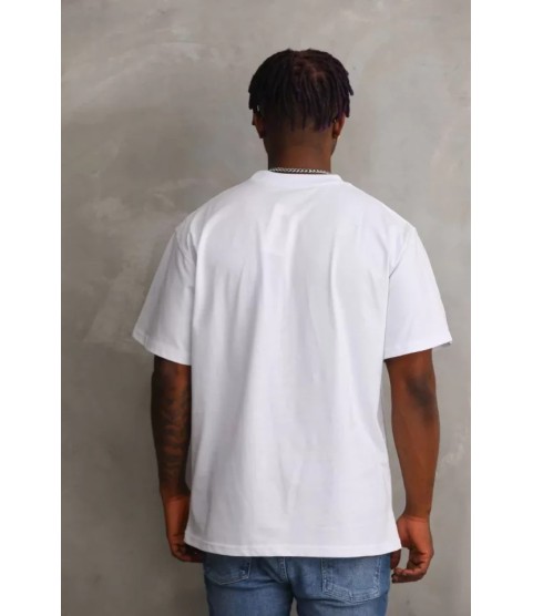 Unisex Baskılı Oversize T-Shirt - Beyaz