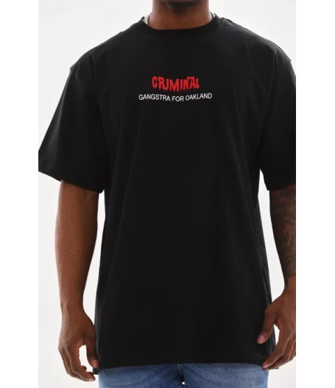 Unisex Baskılı Oversize T-Shirt - Siyah