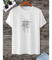 Unisex Baskılı Oversize T-Shirt - Beyaz