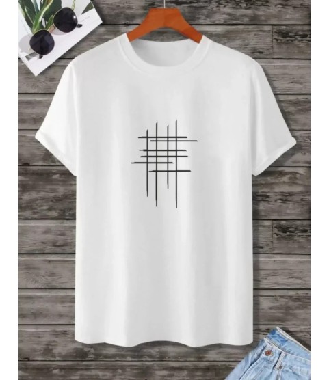Unisex Baskılı Oversize T-Shirt - Beyaz