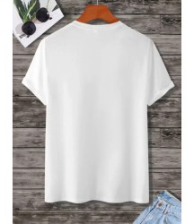 Unisex Baskılı Oversize T-Shirt - Beyaz