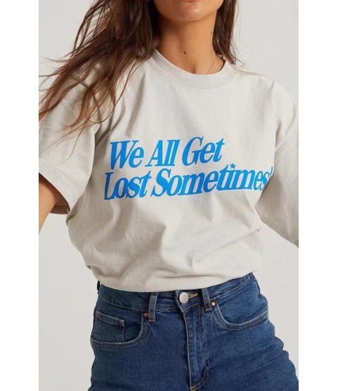 Unisex Baskılı Oversize T-Shirt - Beyaz