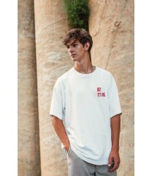 Unisex Baskılı Oversize T-Shirt - Beyaz