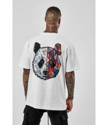 Unisex Baskılı Oversize T-Shirt - Beyaz